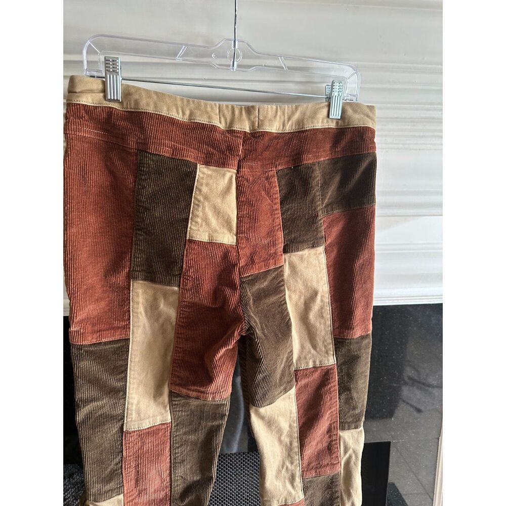 dELiA*s x Dolls Kill Corduroy Patchwork Flare Pants - Earth Tone Lace-Up XL - Picture 7 of 7